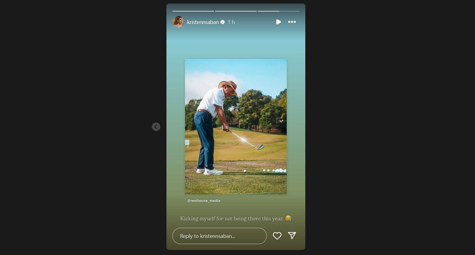 Nick Saban's daughter Kristen Saban's IG story (image credit: instagram/kristennsaban)
